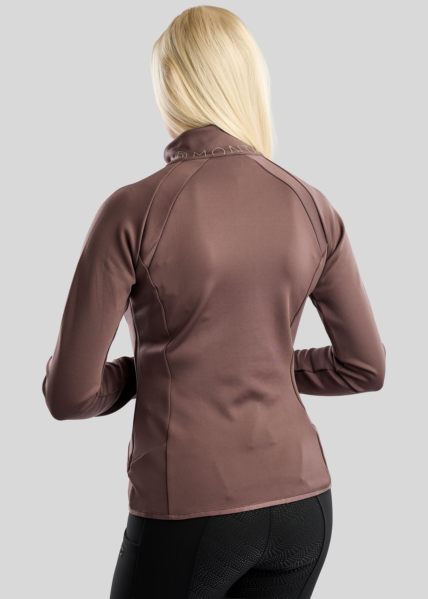 MoEverline Full Zip Jacket w. Golden Quartz Crystals - Black Peony 