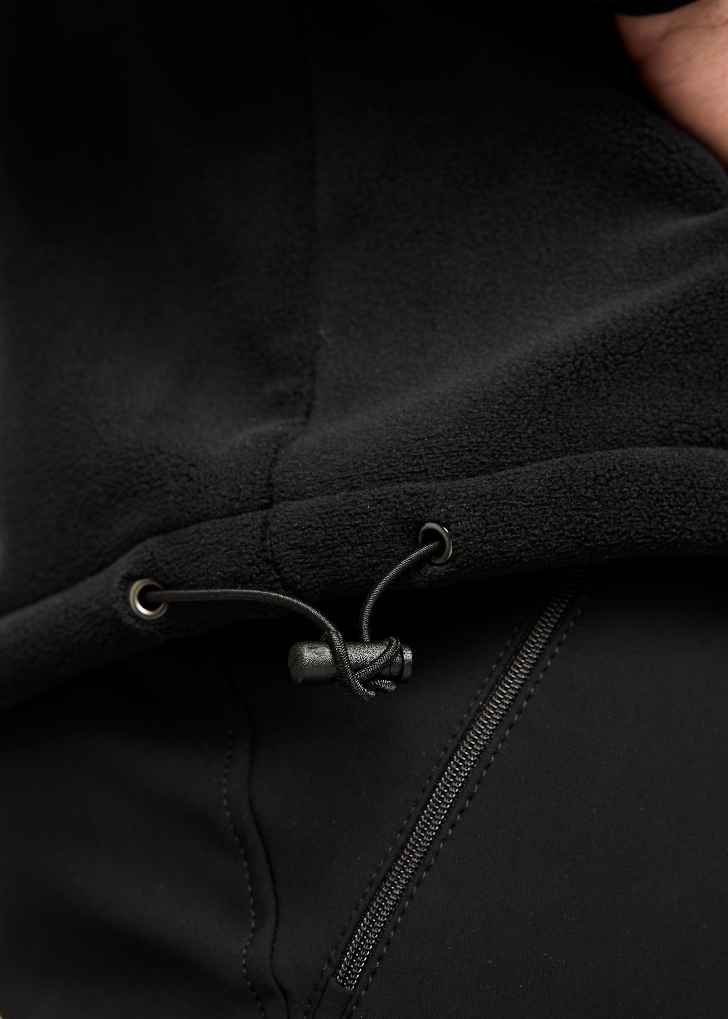 MoToby Herre Fleece Jakke m. Nylon - Sort 