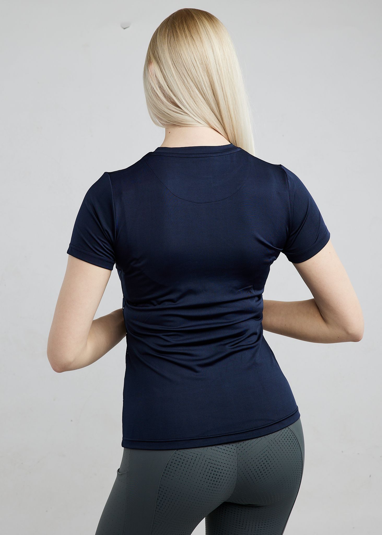 MoCille Tee w. Champagne Print - Navy