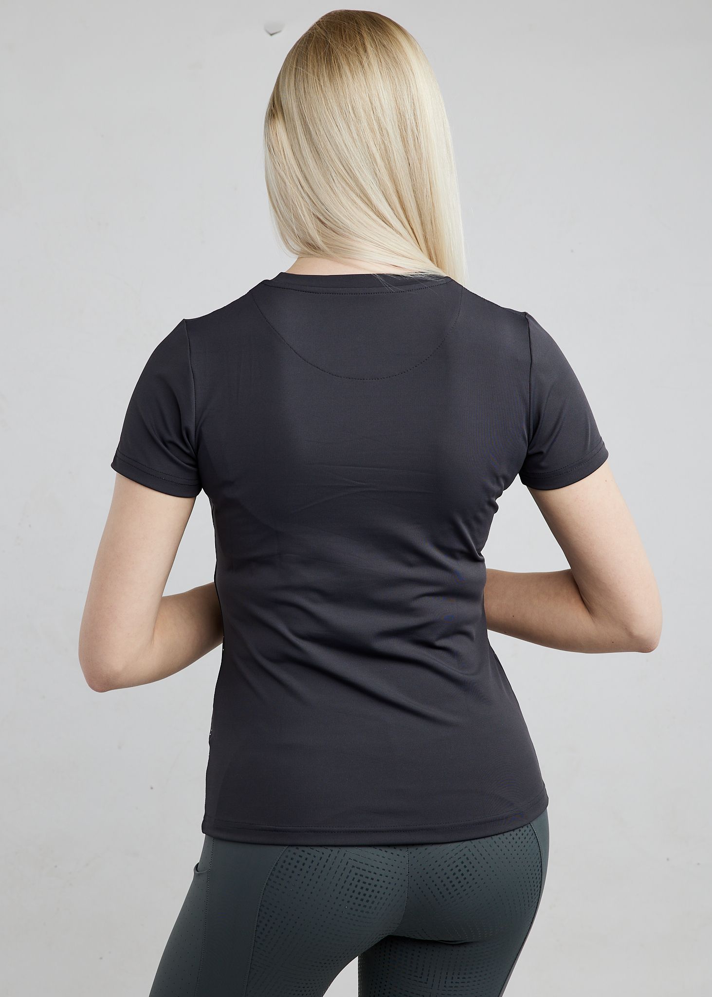 MoCille Tee w. Champagne Print - Slate Grey