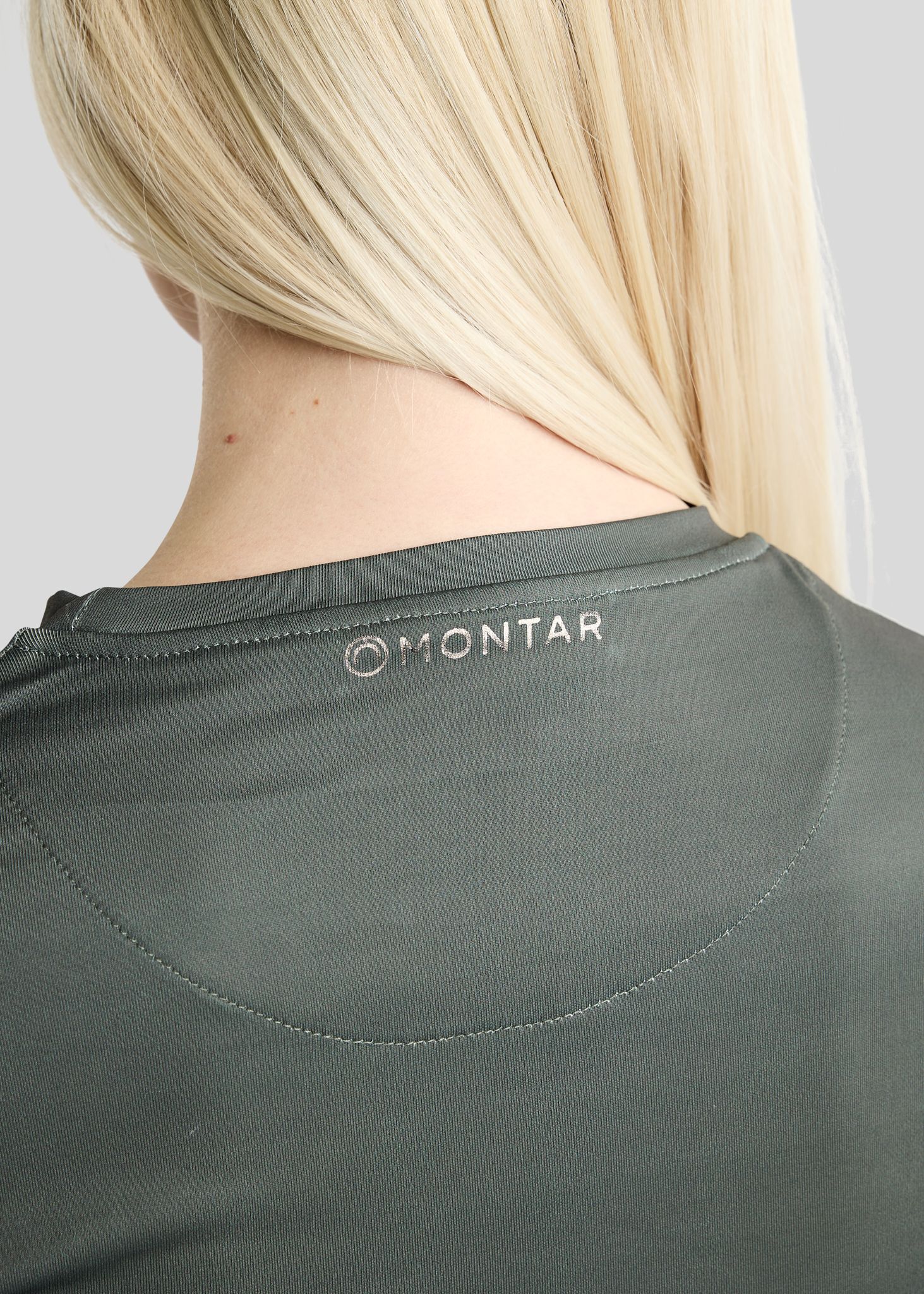 MoLeia Long Sleeved Tee w. Gun Metal Lumber Check Frontprint - Forest Green 