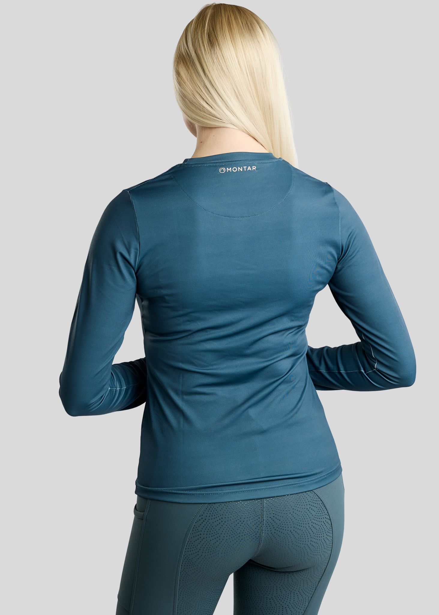 MoLeia Long Sleeved Tee w. Gun Metal Lumber Check Frontprint - Dark Slate 